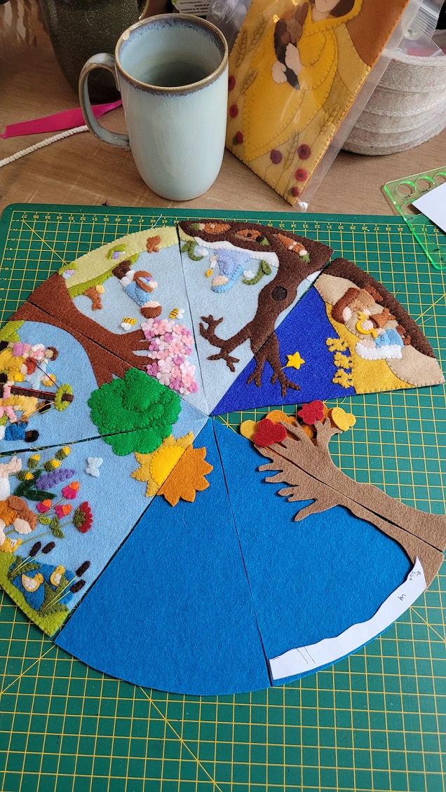 Handmade felt Wheel of the Year